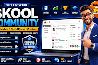 set up your skool community for coaches and digital product creators