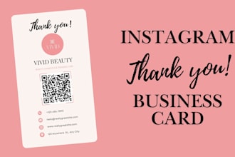 design a custom instagram thank you business card