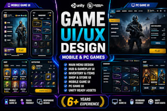 design professional game UI design for your mobile game