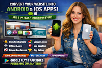convert website to android app and ios app