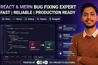debug and fix react nextjs mern applications