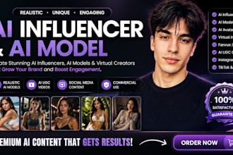 create realistic ai influencer, ai model, ai avatar and virtual content