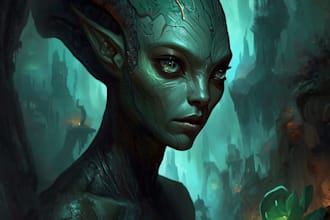 design stunning sci fi portrait art