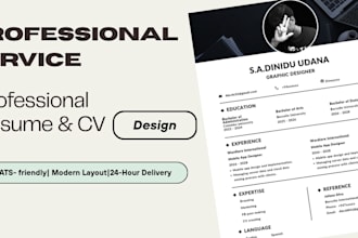 design professional ats resume, CV and cover letter