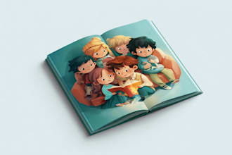 draw children book illustration and storybook cover