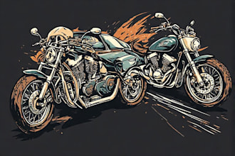 draw your motorcycle and car for tshirt