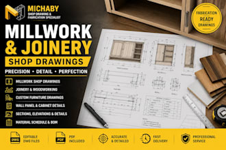 create millwork, joinery and woodworking shop drawings in autocad