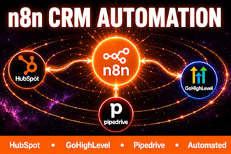 build n8n crm workflow automation for gohighlevel,pipedrive,hubspot