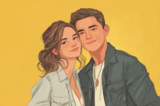 create magical disney couple portrait art for you
