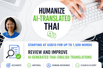 proofread and humanize ai translated thai text