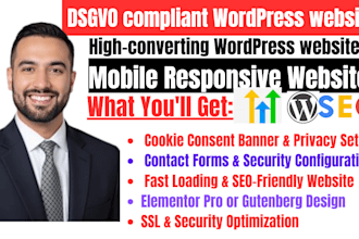 build a high converting dsgvo compliant wordpress website