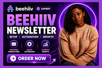 design beehiiv newsletter template, beehiiv landing page, convertkit land