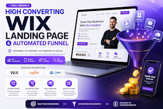design a high converting wix landing page and automated funnel