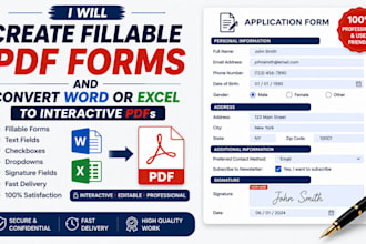create fillable PDF forms and convert word or excel to interactive pdfs