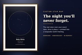 create a custom star map of the night you will never forget