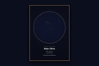create a custom star map of your special night as a printable poster