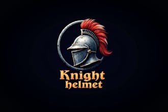 do unique knight helmet logo design