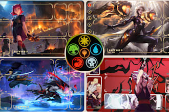 design custom playmat for card game, mtg, tcg, yugioh, pokemon and anime playmat