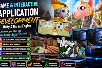 develop a 3d game in unity or unreal engine