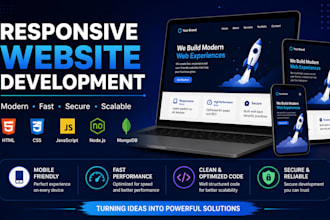 build a responsive website using HTML CSS javascript node js and mongodb