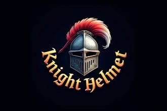 do awesome knight helmet logo design