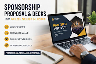write, design sponsorship deck, sponsorship proposal, and sponsor presentation