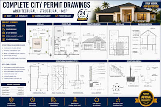 draw site plan, structural drawings for city permits in 24hrs