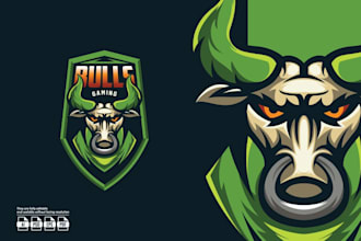 creative bull and buffalo logo for agriculture, ranch teams