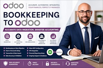 do bookkeeping to odoo, odoo erp accounting and data migration