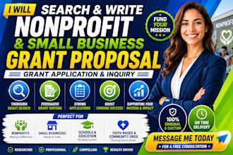 search write nonprofit, small business grant proposal grant application inquiry