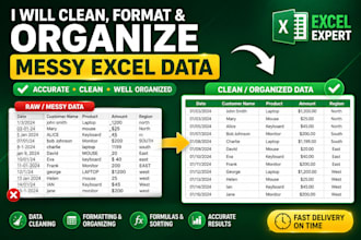 clean format and organise messy excel data