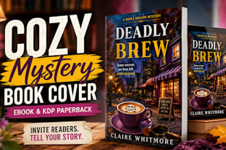 design a cozy mystery book cover for ebook and KDP paperback