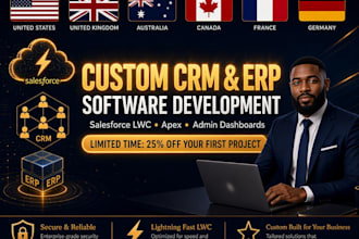 develop custom CRM software, salesforce lwc, erp, admin dashboard