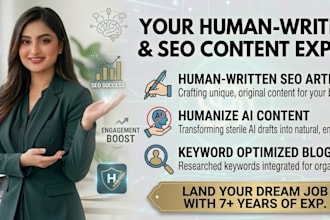 write seo articles and humanize ai content