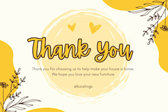 design professional thank you cards for your amazon  or small business