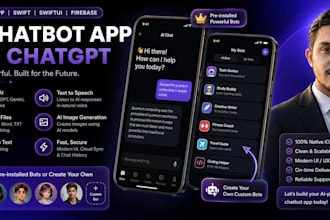 develop a native ios ai chatbot app using swift, uikit