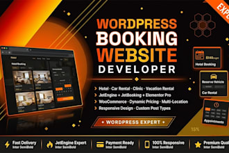 build dynamic wordpress booking website with crocoblock, jetengine, elementor