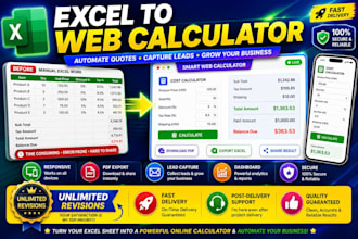 build a business ready web calculator from your excel sheet