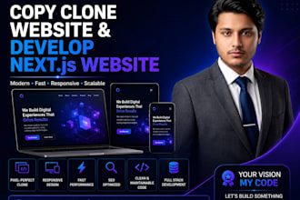 copy clone website and develop nextjs website