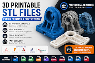 design 3d printable stl files for 3d printing and prototyping