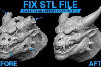 fix stl file edit repair modify custom 3d model 3d scan cleanup for 3d printing