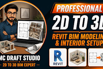 convert your 2d floor plan into a 3d revit bim model