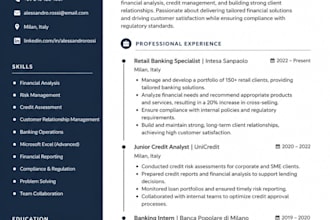 create a professional CV and resume in italian or english