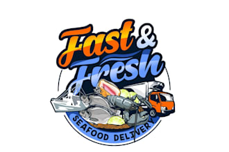 high quality seafood logo design for marine and restaurant