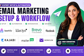 setup beehiiv klaviyo brevo email marketing flodesk  kajabi mailerlite workflow