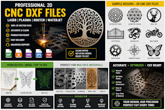 design cnc dxf files for laser, plasma and router