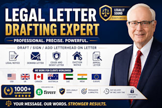 write a professional demand letter, cease and desist letter, and legal notice
