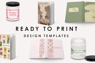 design ready to print notebook covers, candle stickers