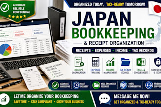 organize japan bookkeeping, receipts, expenses, income, and tax records