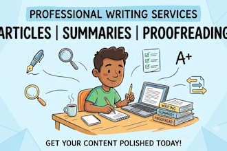 write professional articles, summaries, and proofread your content